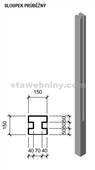 DITON LINIE KAMENE QUICK WALL STONE Sloupek průběžný 120 šedý mix 15/15/210cm